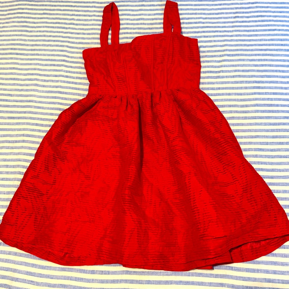 Alice & Olivia vintage taffeta mini dress, Red, sz 4/6 *see description*